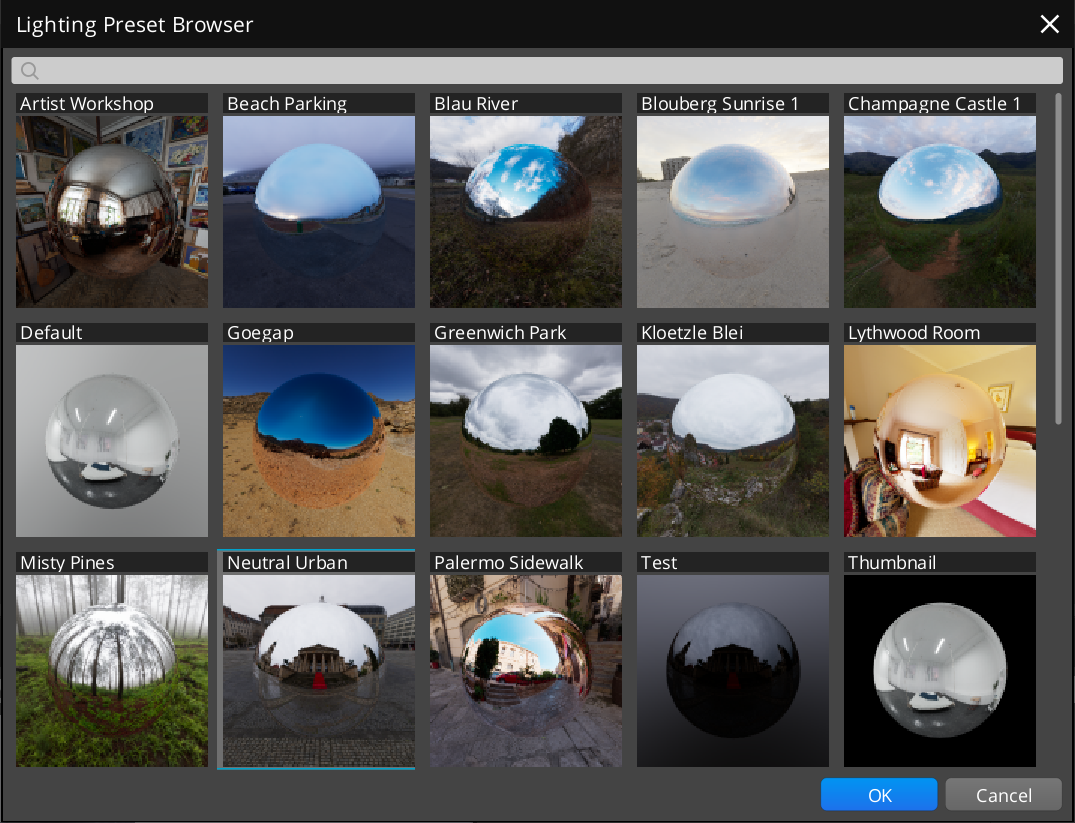 Lighting Preset Browser