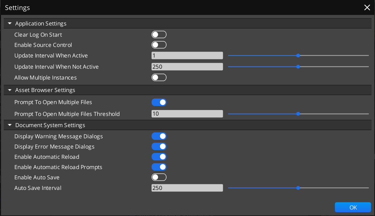 Settings Dialog