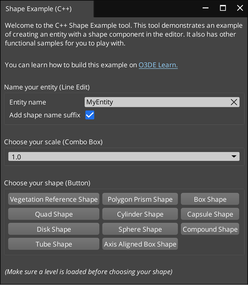 An image of the Shape Example tool.