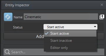 Specify whether component is active, inactive, or active in editor mode only.