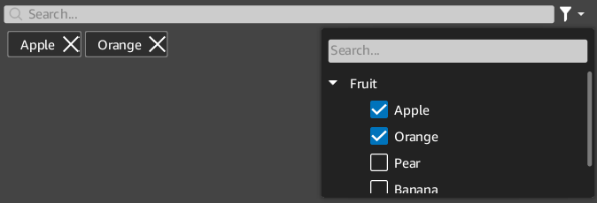 component filtered search basic