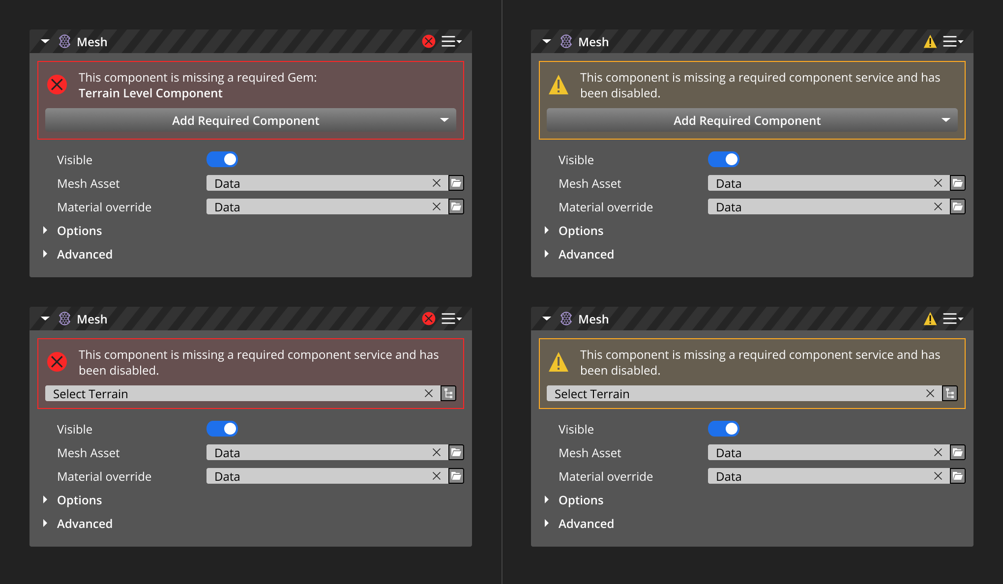 Inline Error in Component Cards