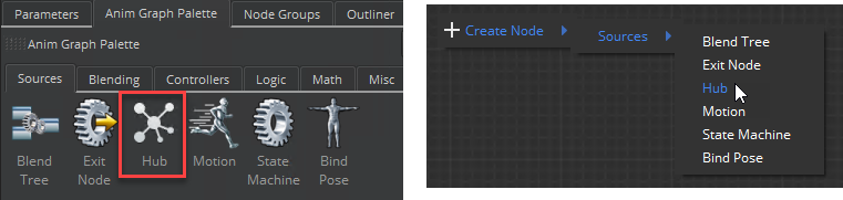 Animation graph without hub nodes.