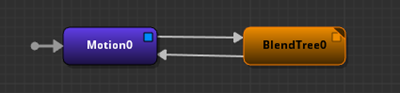 Connect the motion and blend tree nodes in the animation graph.