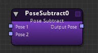Pose Subtract node on the animation graph with inputs and outputs exposed.