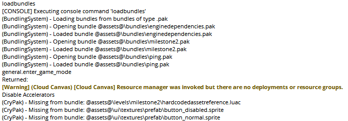 Using the loadbundles command.