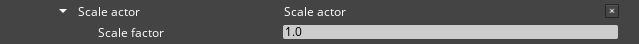 The Scene Settings Actors tab Scale actor modifier.