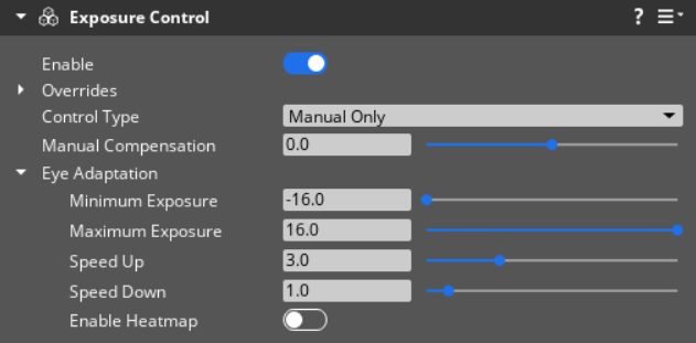 Exposure Control interface