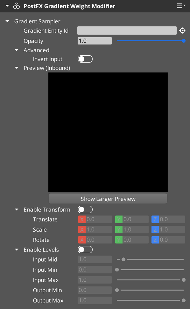 PostFX Gradient Weight Modifier base properties