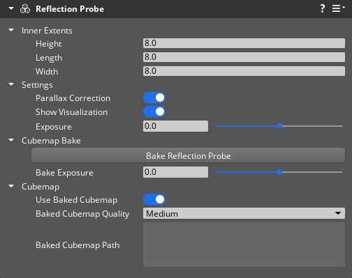 Reflection Probe component properties