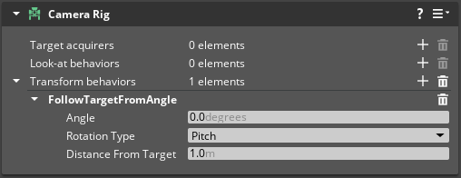 Follow target from angle properties