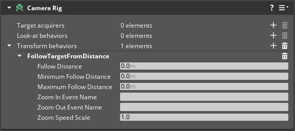 Follow target from distance properties