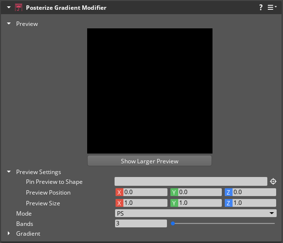 Posterize Gradient Modifier component properties