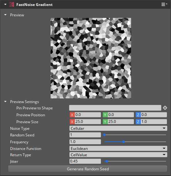 FastNoise cellular gradient properties