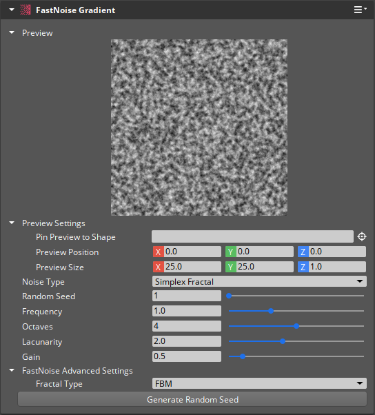 FastNoise simplex fractal gradient properties