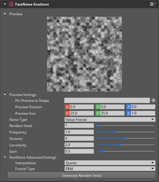 FastNoise value fractal gradient properties