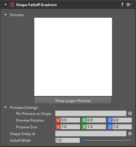 Shape Falloff Gradient component properties