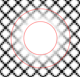 Illustration of hardness opacity falloff.