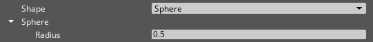 PhysX Primitive Collider component interface, Sphere.