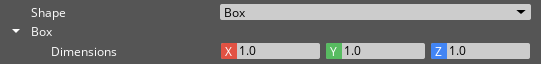 PhysX Primitive Collider component interface, Box.