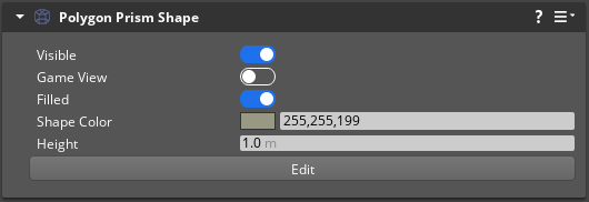 Polygon Prism Shape component properties