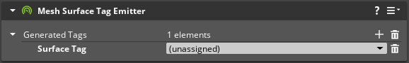 Mesh Surface Tag Emitter component properties