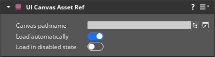 UI Canvas Asset Ref properties