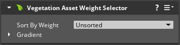 Vegetation Asset Weight Selector component properties