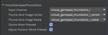 VirutalGamepadThumbStick component properties