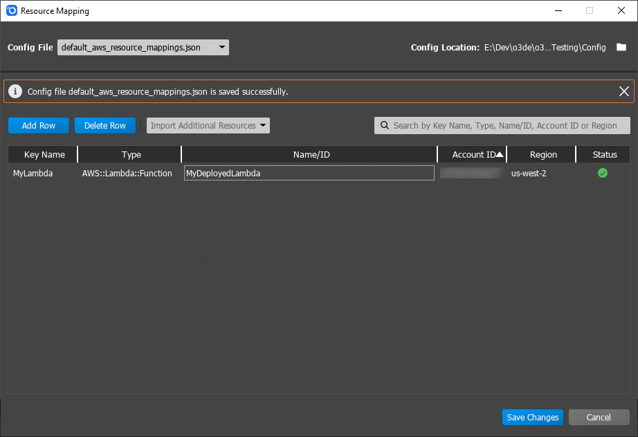 Use Import Additional Resources to import AWS resources in the resource mapping tool