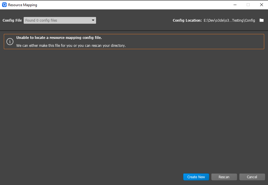 Start a new mapping file using the resource mapping tool