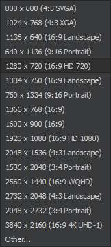 Common canvas sizes list