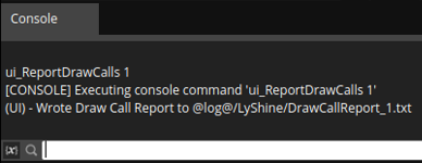 Entering the ui_ReportDrawCalls command.