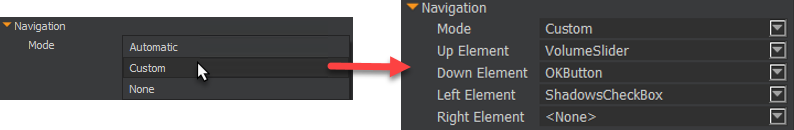 Setting custom Navigation Modes