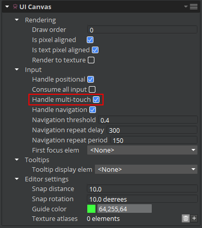 UI Canvas &lsquo;Handle multi-touch&rsquo; setting