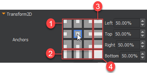 Transform 2D Anchor Settings