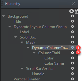 Layout element and child in Hierarcy pane