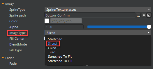 Select Sliced as your ImageType.