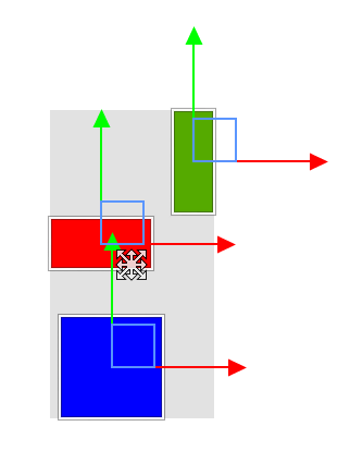 The selected elements are contained by an imaginary bounding rectangle, which determines how the elements are moved.