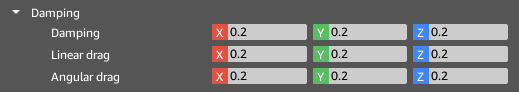 Damping properties of the Cloth component