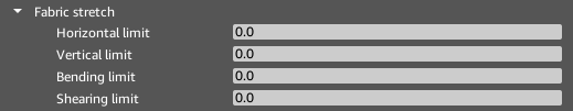 Fabric stretch properties of the Cloth component