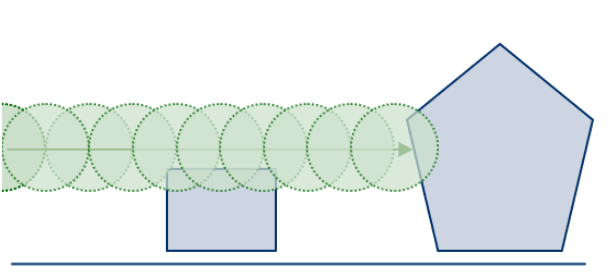 Shapecast query example in PhysX.