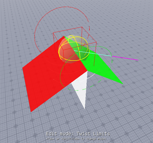 PhysX joint twist limits mode