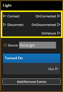 Expanded receiver node with connection controls.