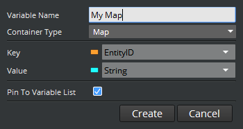 Enter information to create a key-value pair map.