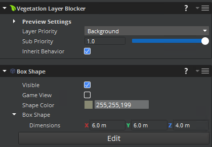 Create a vegetation area blocker.