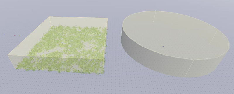 Multiple reference shapes for vegetation areas.