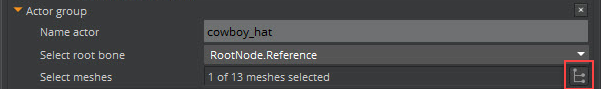 Click the mesh icon to select a mesh in FBX Settings.