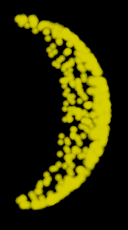 Shows particles being emitted in a sphere shape Particle Shape Sphere Example